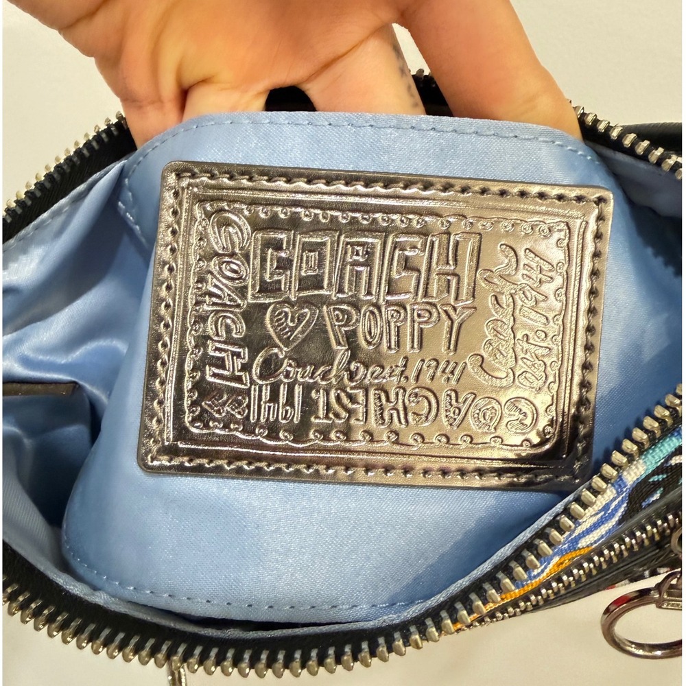 Coach Poppy Graffiti Floral Canvas‎ Shoulder Bag Y2K McBling Rare - Picture 9 of 11